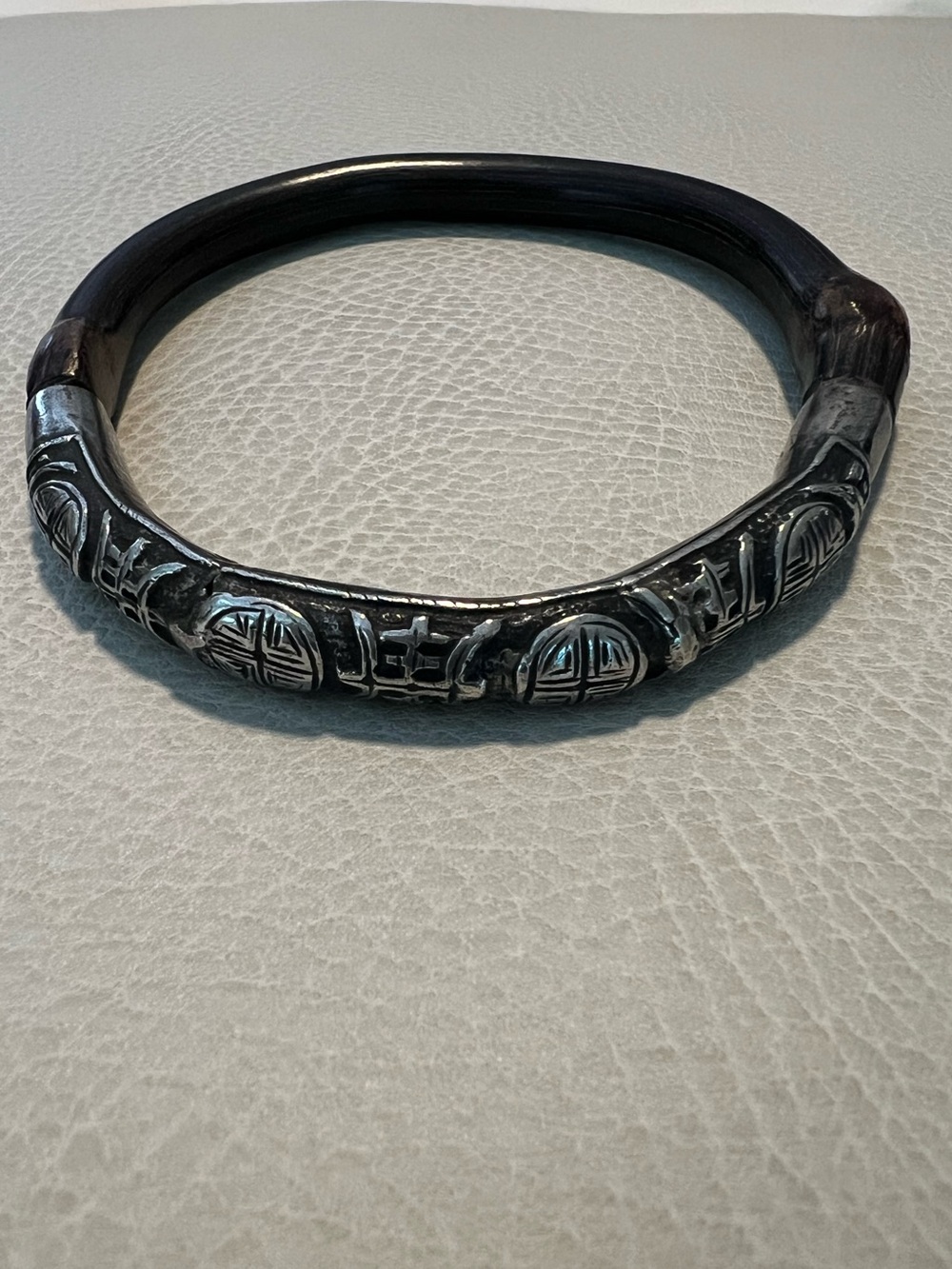Antique Chinese Sterling Silver And Bamboo Rattan Bangle Bracelet 

Lovely!